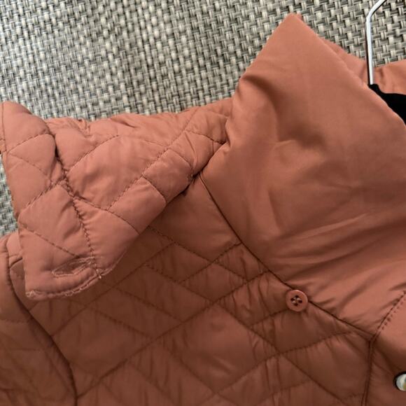 BERNARDO NWOT Long-Line Removable Hood Snap Front w/Pockets Quilted Coat L Clay - Picture 5 of 9